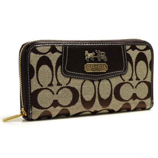 Coach Logo In Signature Large Coffee Wallets BFX | Coach Outlet Canada